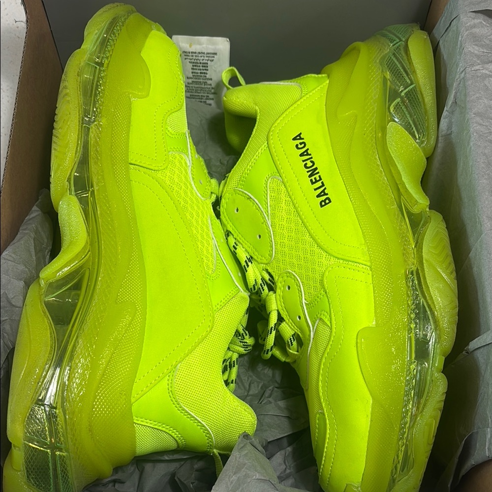 Balenciaga Fluorescent Lime Triple-S Sneakers (Copy)